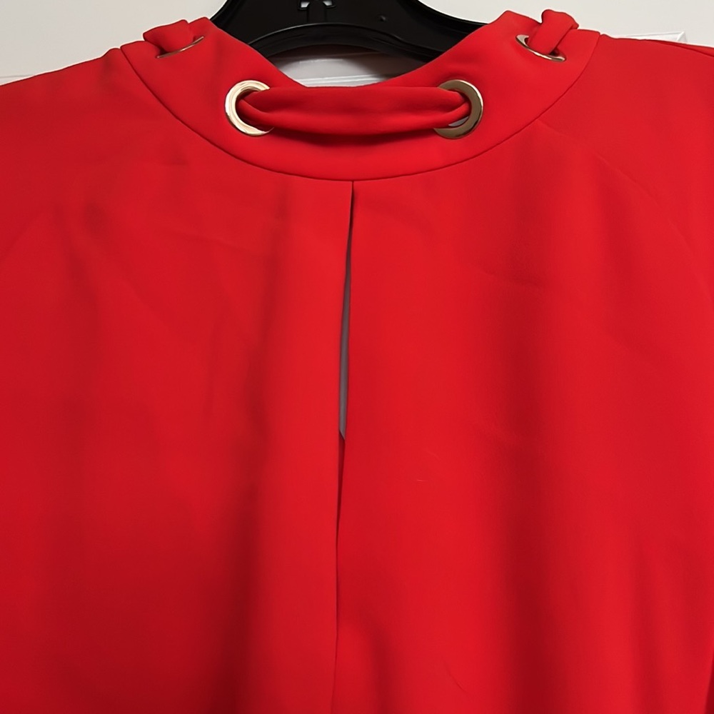 Karen Millen Red Dress With Grommets. Size 10 Gem